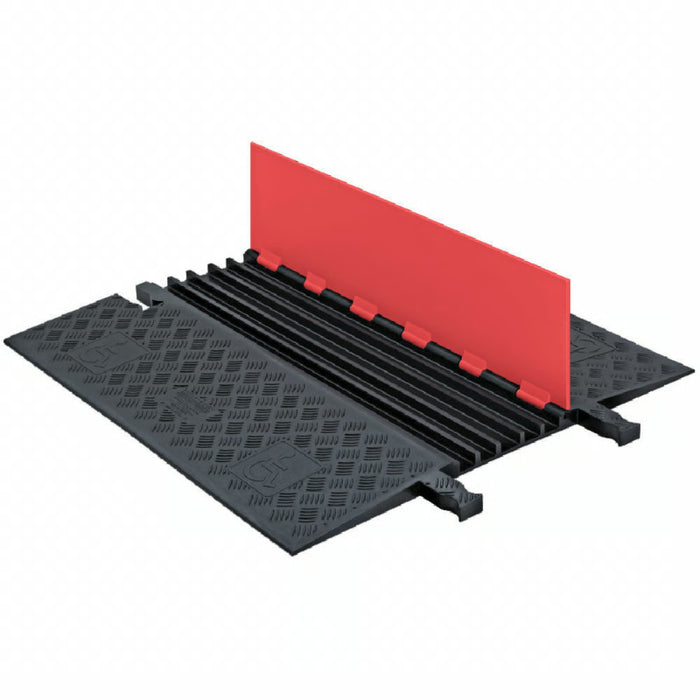 Guard Dog® ADA Compliant Low Profile Cable Protector Ramp - 5 Channels - Orange / Black