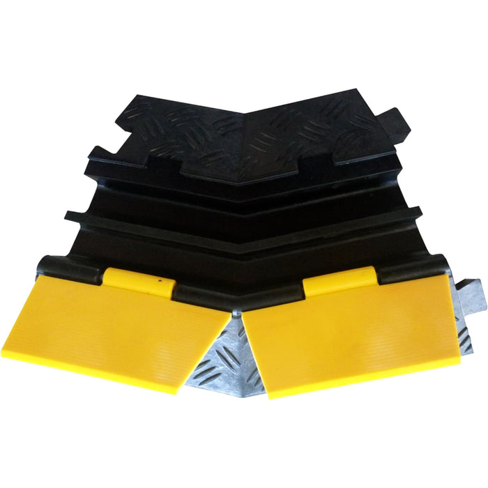 Atlas® 45 Degree Left Turn For CP9987 - 2 Channel Cable Protector - Yellow / Black