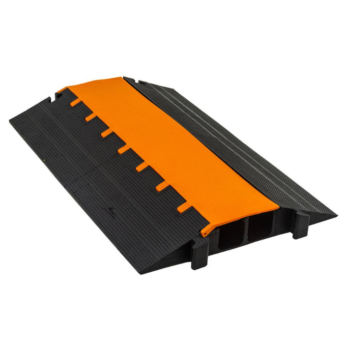 Elasco® MightyGuard Cable Protector Ramp - 2 Channels - Black / Orange