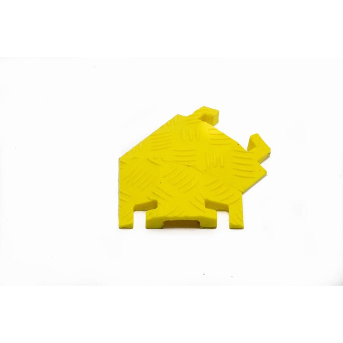 Fastlane® 45 Degree Right Turn for (FL1X1.5) 1 Channel Drop-Over Cable Protectors - Yellow