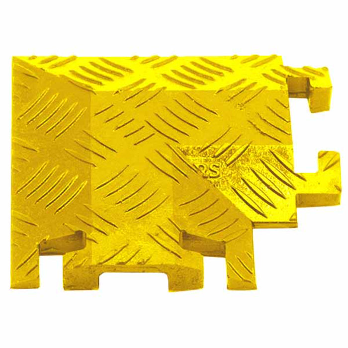 Fastlane® 90 Degree Right Turn for (FL1X1.5) 1 Channel Drop-Over Cable Protectors - Yellow