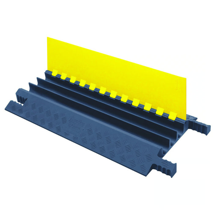 Grip Guard® Lightweight Cable Protector Ramp - 3 Channels - Yellow / Gray