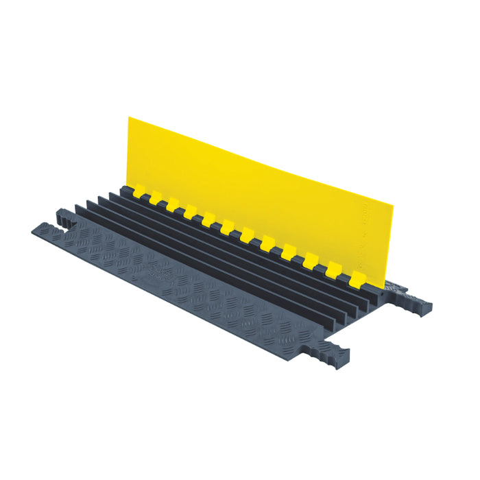 Grip Guard® Lightweight Cable Protector Ramp - 5 Channels - Yellow / Gray