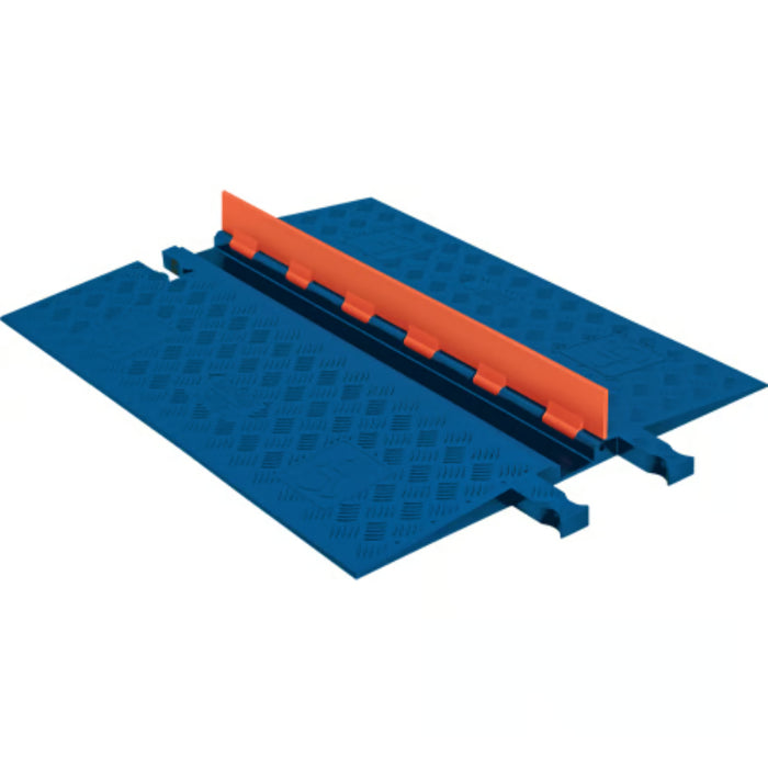 Guard Dog® ADA Compliant Low Profile Cable Protector Ramp - 1 Channel - Orange / Blue