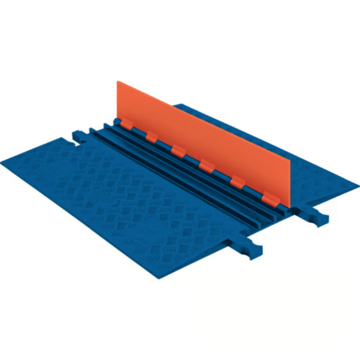 Guard Dog® ADA Compliant Low Profile Cable Protector Ramp - 3 Channels - Orange / Blue