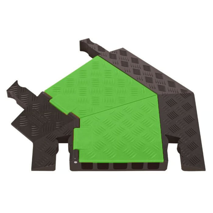 Guard Dog® 45 Degree Left Turn for (GD5X125) 5-Channel Cable Protector - Hi-Viz Green / Black