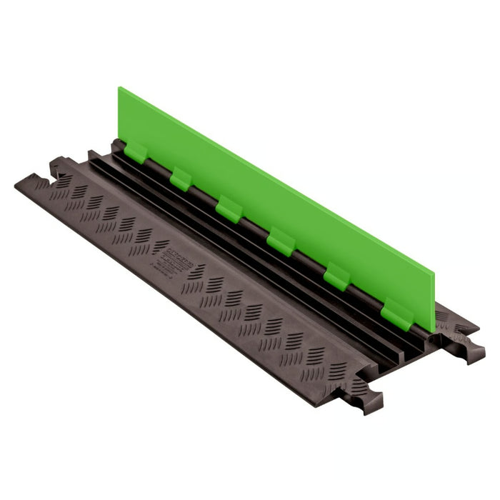 Guard Dog® Low Profile Cable Protector Ramp - 2 Channels - Lime Green / Black