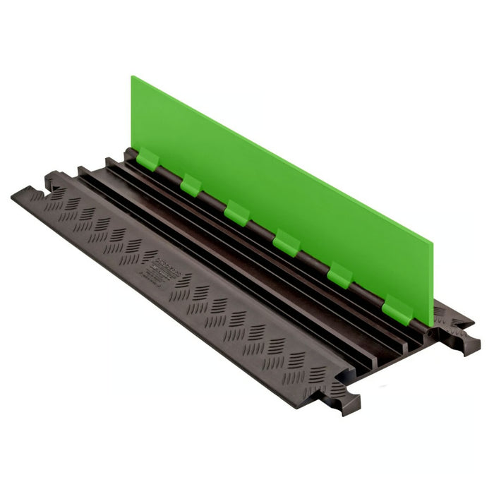 Guard Dog® Low Profile Cable Protector Ramp - 3 Channels - Lime Green / Black