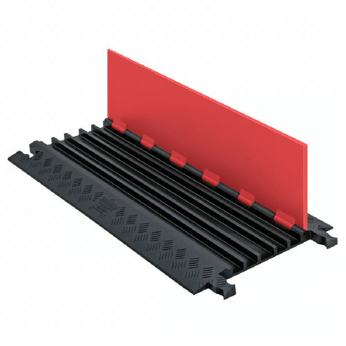 Guard Dog® Low Profile Cable Protector Ramp - 5 Channels - Orange / Black
