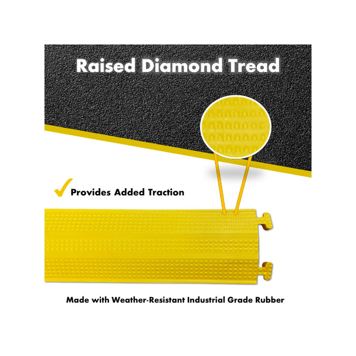 Kable Kontrol® Drop Over Floor Cord Cover 60" Long - 1 Channel - Yellow