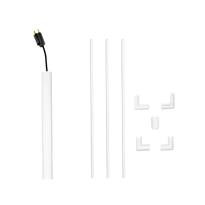 Kable Kontrol® TV Wall Cord Cover Cable Raceway - 8 Piece Kit - 0.43" W x 0.5" H