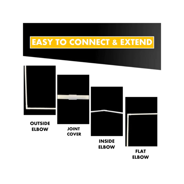 Kable Kontrol® TV Wall Cord Cover Cable Raceway - 8 Piece Kit - 0.43" W x 0.5" H