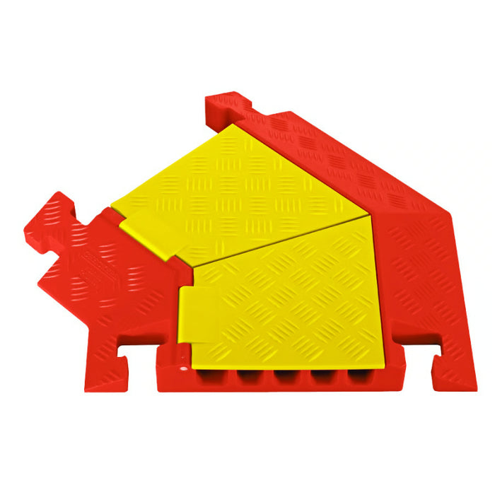 Linebacker® 45 Degree Left Turn for (CP5X125-Y/0) 5 Channel Cable Protector - Yellow / Orange