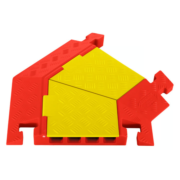 Linebacker® 45 Degree Right Turn for (CP4X125-Y/O) 4 Channel Cable Protector - Yellow / Orange