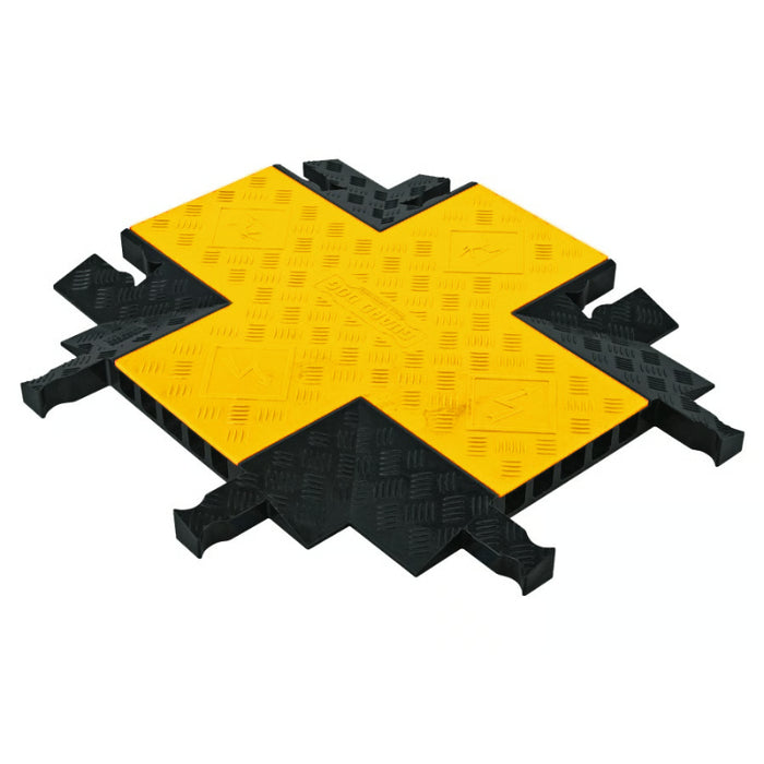 Yellow Jacket® 4-Way Cross Section for (YJ5-125-Y/B) 5 Channel Cable Protector - Yellow / Black