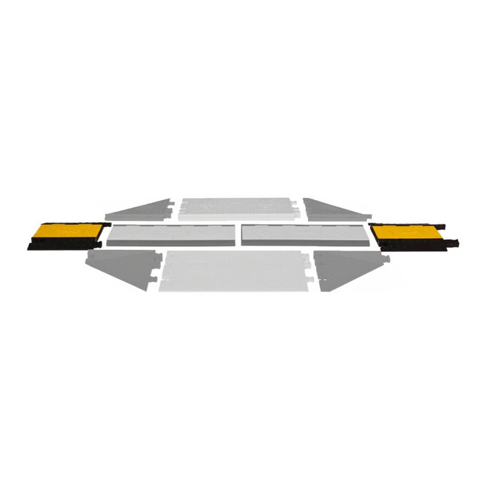Yellow Jacket® AMS Modular Accessibility Ramp System - Female Interconnect for 5-channel ADA Cable Protector - Yellow / Black