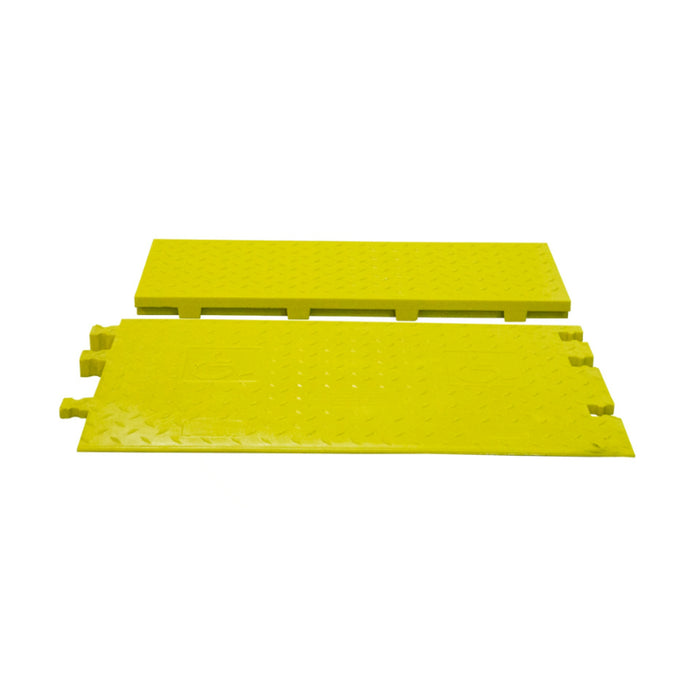 Yellow Jacket® AMS Modular Accessibility Ramp System - Female Ramp for 3-channel ADA Cable Protector - Yellow