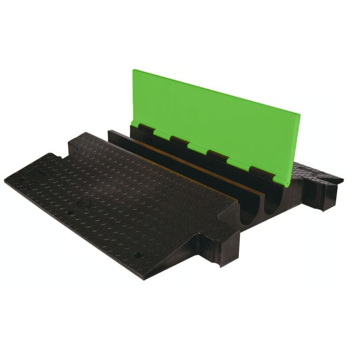 Yellow Jacket® Extreme Heavy Duty Cable Protector Ramp - 2 Channels - Hi-Viz Green / Black