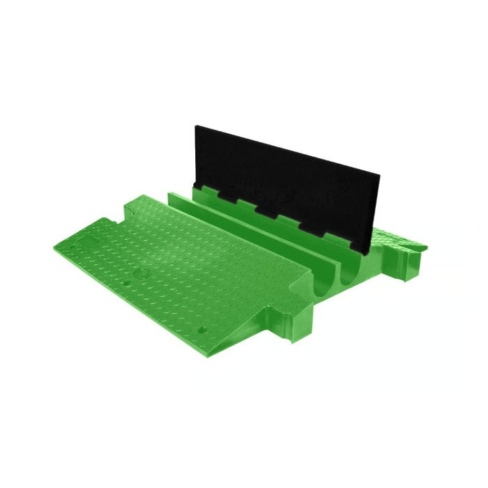 Yellow Jacket® Extreme Heavy Duty Cable Protector Ramp - 2 Channels - Hi-Viz Green / Black