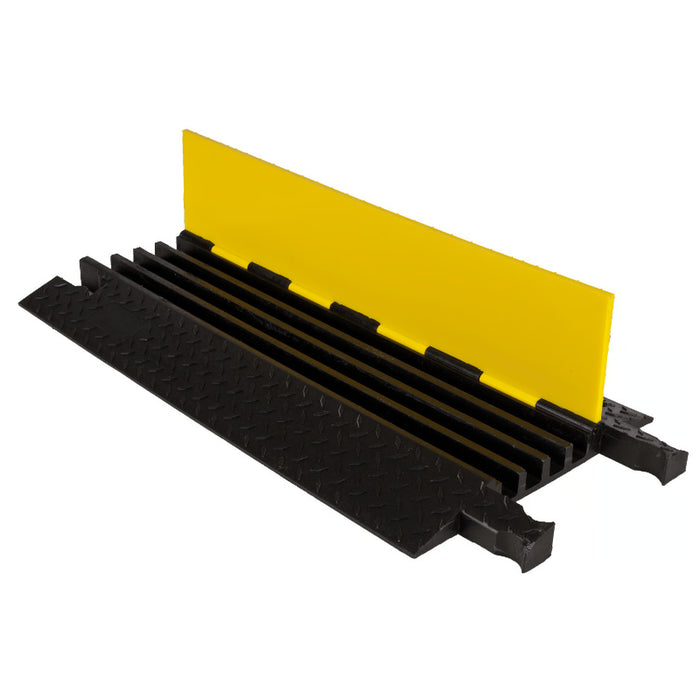 Yellow Jacket® Heavy Duty Cable Protector Ramp - 4 Channels - Yellow / Black