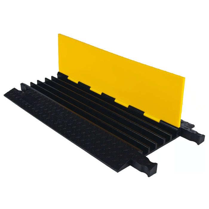 Yellow Jacket® Heavy Duty Cable Protector Ramp - 5 Channels - Yellow / Black
