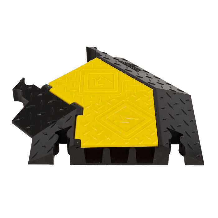 Yellow Jacket® Left Turn for (YJ3-225-Y/B) 3 Channel Cable Protector - Yellow / Black