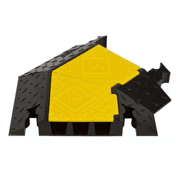 Yellow Jacket® Right Turn for (YJ3-225-Y/B) 3 Channel Cable Protector - Yellow / Black