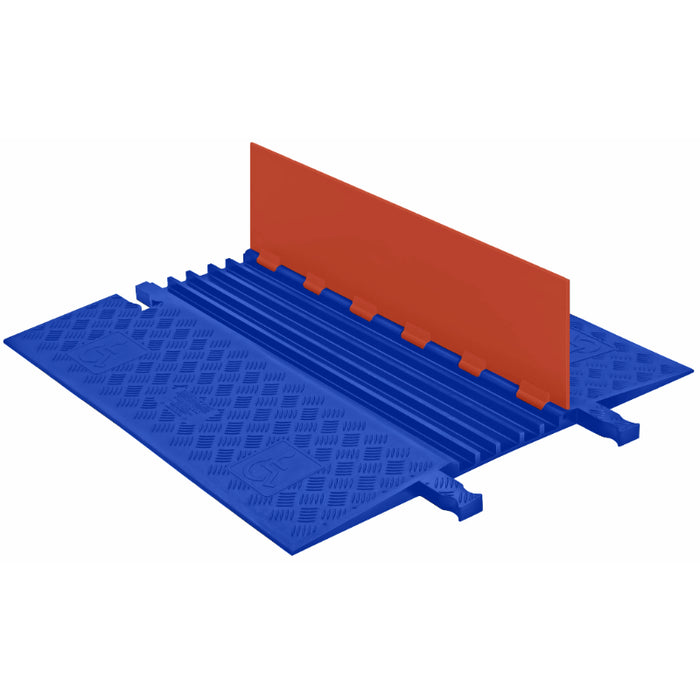 Guard Dog® ADA Compliant Low Profile Cable Protector Ramp - 5 Channels - Orange / Blue