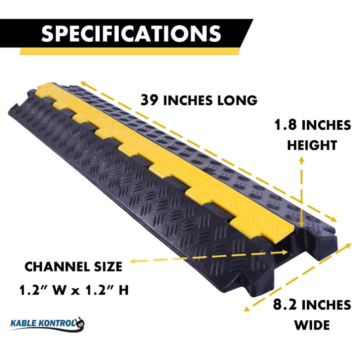 Atlas Pipe Protector Ramp ATLAS® Heavy Duty Cable Protector Ramp - 1 Channel — CableCovers.com