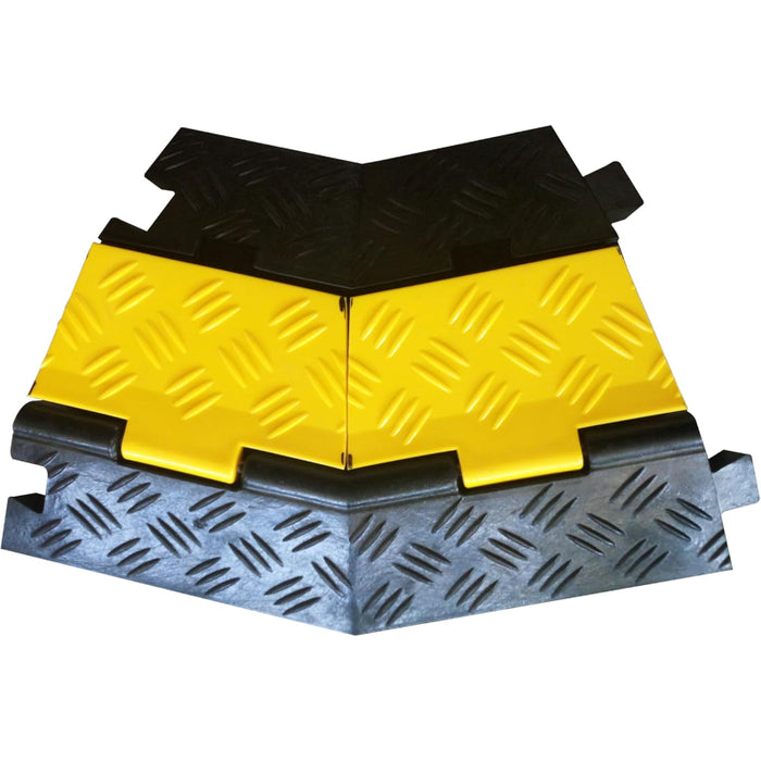 Atlas® 45 Degree Left Turn For CP9987 - 2 Channel Cable Protector - Yellow / Black