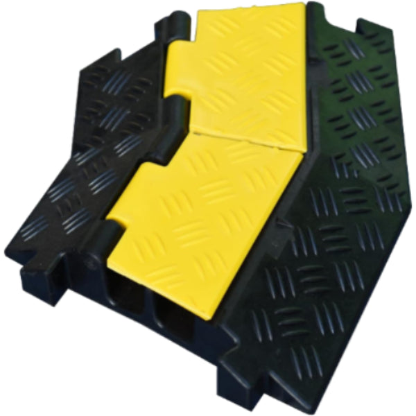 Atlas® 45 Degree Right Turn For CP9987 - 2 Channel Cable Protector - Yellow / Black