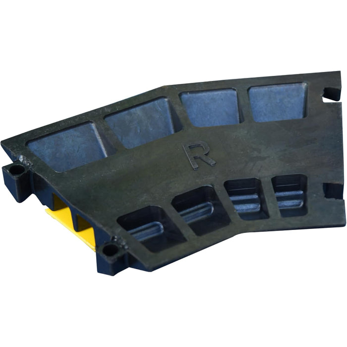Atlas® 45 Degree Right Turn For CP9987 - 2 Channel Cable Protector - Yellow / Black