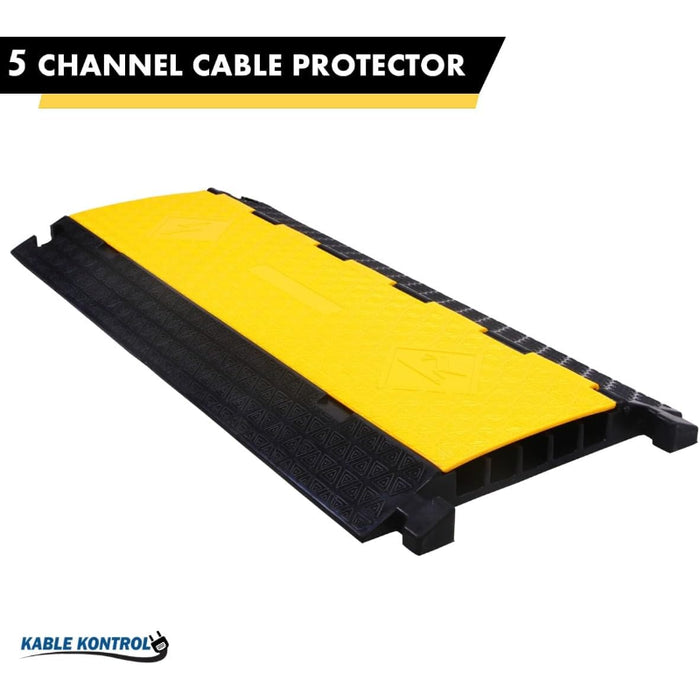 ATLAS Cable Protector Ramp - 5 Channels - Yellow / Black
