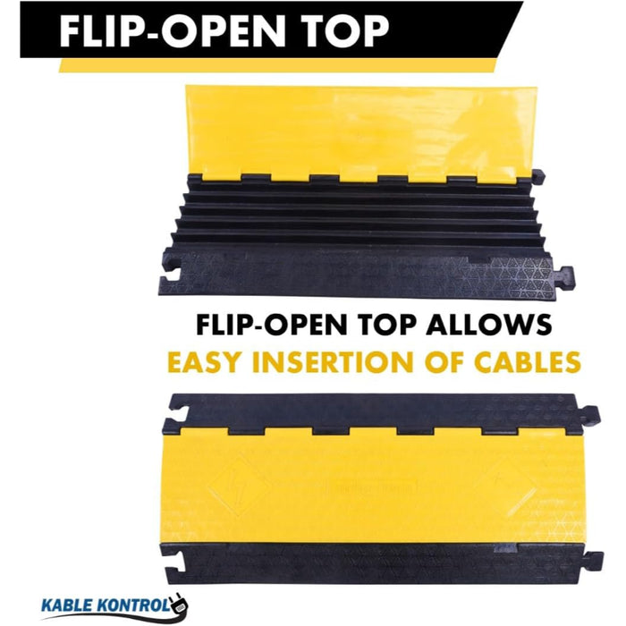 ATLAS Cable Protector Ramp - 5 Channels - Yellow / Black