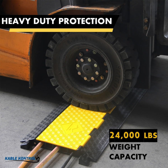 Atlas Pipe Protector Ramp ATLAS Cable Protector Ramp - 5 Channels - Yellow / Black — CableCovers.com
