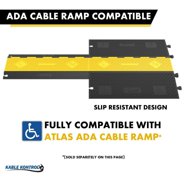 Atlas Pipe Protector Ramp ATLAS® Low Profile Cable Protector Ramp - 5 Channels — CableCovers.com