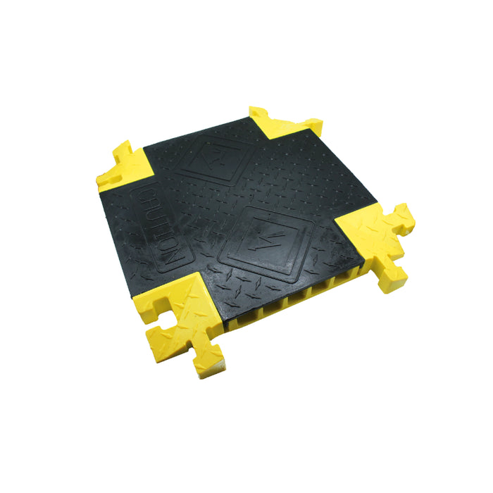 Bumble Bee® 4-Way Cross With T-Connectors for 5 Channel Cable Protector - Black / Yellow
