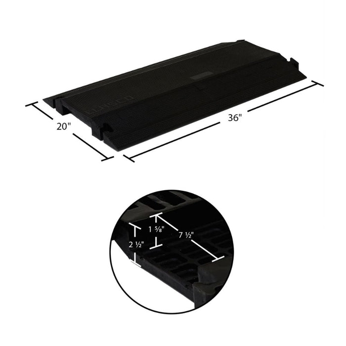Elasco® Drop Over Cable Protector - 1 Channel - Black