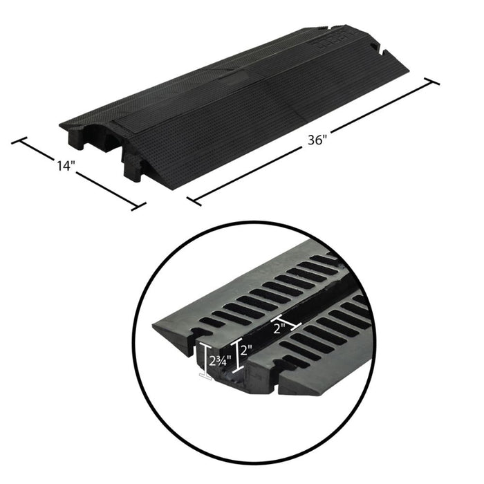 Elasco® - Drop Over Cable Protector - 1 Channel - Black