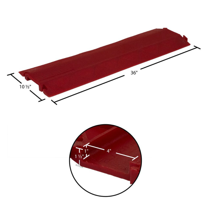 Elasco® Drop Over Cable Protector - 1 Channel - Red