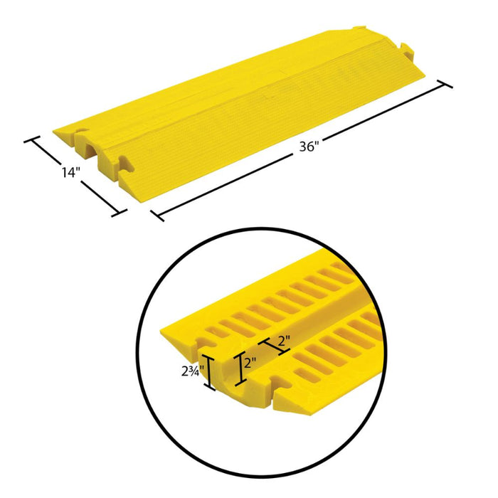 Elasco® - Drop Over Cable Protector - 1 Channel - Yellow
