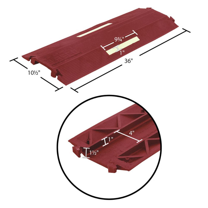 Elasco® - Elasglow Drop Over Cable Protector - 1 Channel - Red