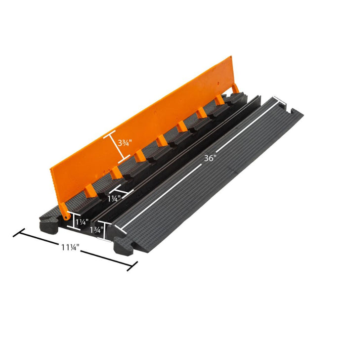 Elasco® LiteGuard Cable Protector Ramp - 2 Channels - Black / Orange