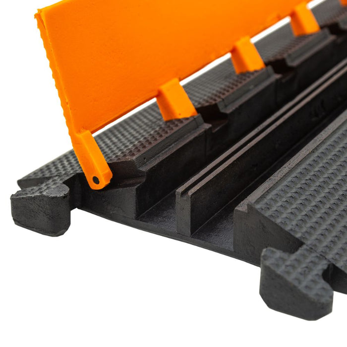 Elasco® LiteGuard Cable Protector Ramp - 2 Channels - Black / Orange