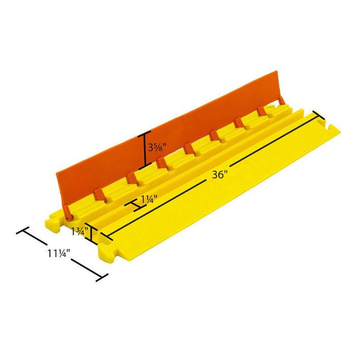 Elasco® LiteGuard Cable Protector Ramp - 2 Channel - Yellow / Orange