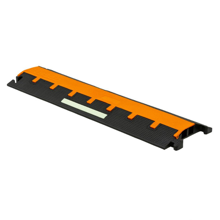 Elasco® LiteGuard Elasglow Cable Protector Ramp - 2 Channel - Black / Orange