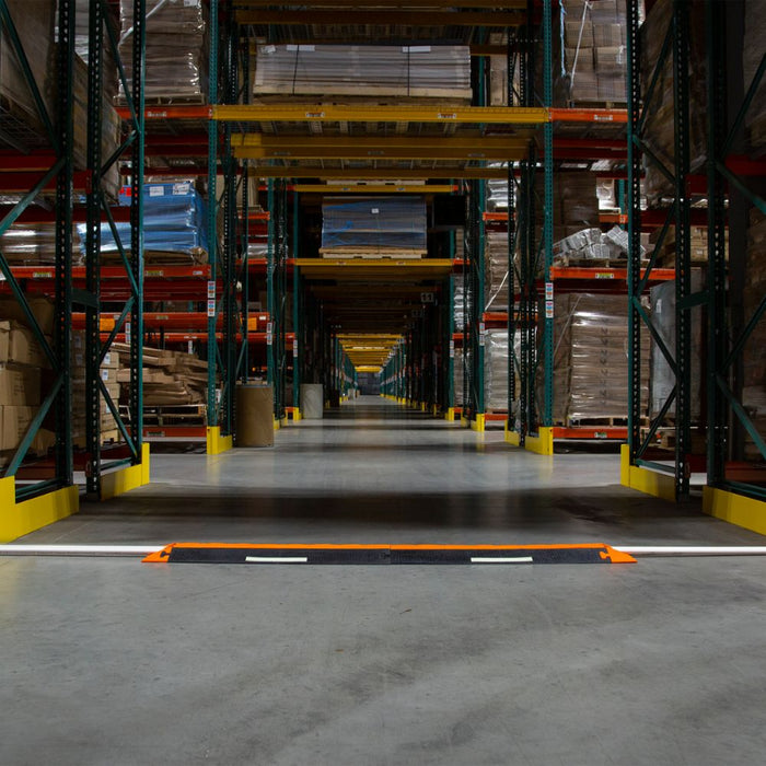 Elasco® LiteGuard Elasglow Cable Protector Ramp - 2 Channel - Black / Orange