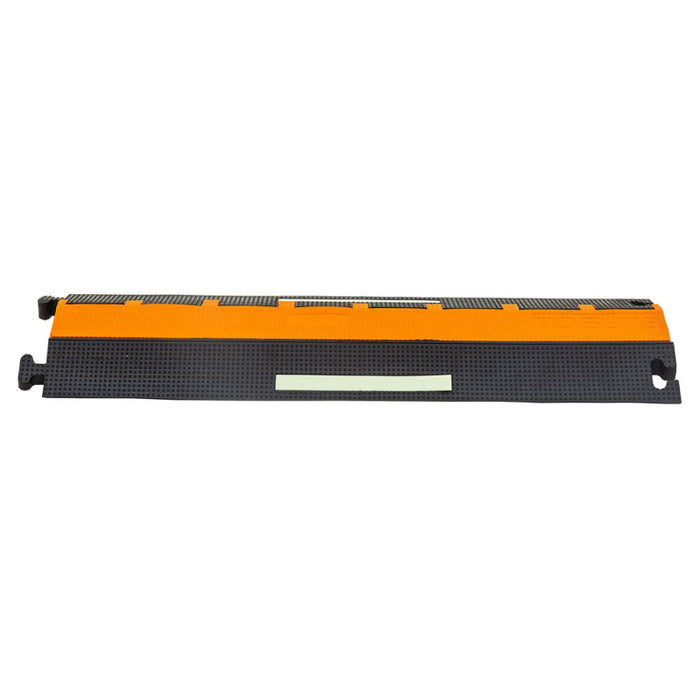 Elasco® LiteGuard Elasglow Cable Protector Ramp - 2 Channel - Black / Orange