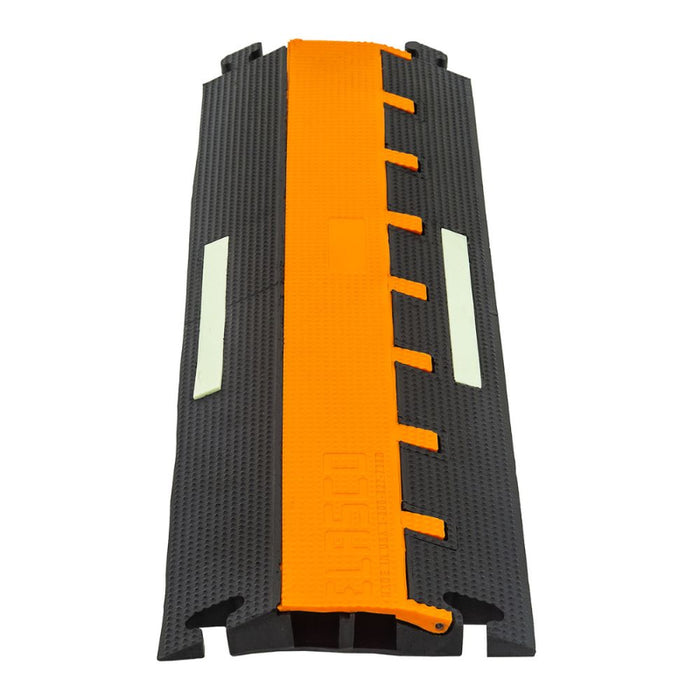Elasco® LiteGuard Elasglow Cable Protector Ramp - 2 Channel - Black / Orange