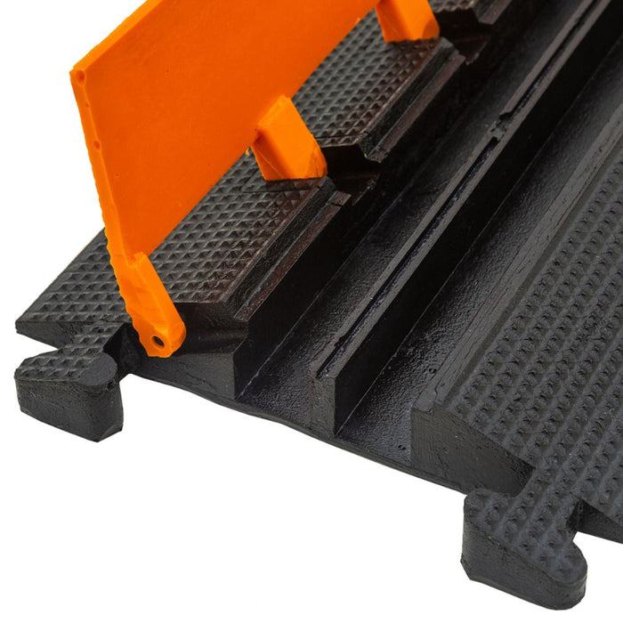 Elasco® LiteGuard Elasglow Cable Protector Ramp - 2 Channel - Black / Orange